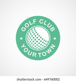 Golf Emblem Green Flat Icon On White Background