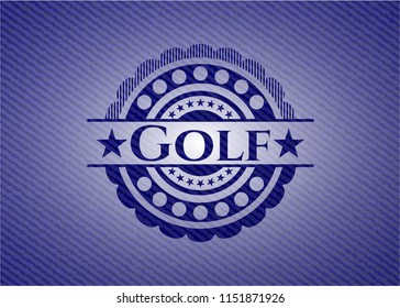 Golf emblem with jean background