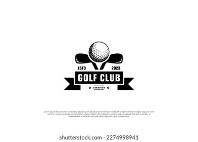 golf emblem logo design, golf championship logo. Team golf emblem logo.