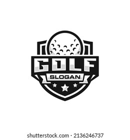 Golf emblem logo design vector illustration