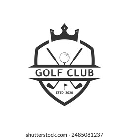 Ilustración vectorial de diseño de logotipo de emblema de golf