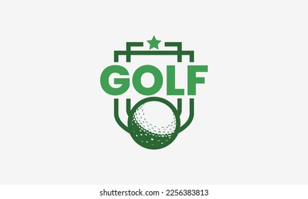 Golf emblem logo. Sport badge for tournament, championship, or competition. Minimal sports symbol