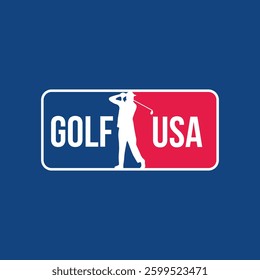 Golf emblem modern Logo Template Design. Logo USA golfer silhouette.