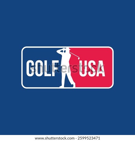 Golf emblem modern Logo Template Design. Logo USA golfer silhouette.
