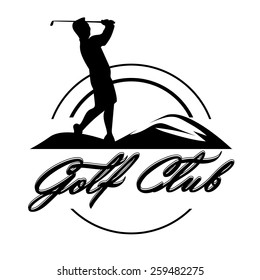 Golf emblems . Retro label design. Postcard