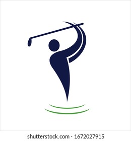 golf end people vector logo graphic modern