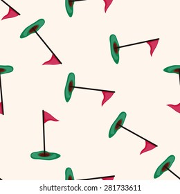 Golf Equipment , Cartoon Seamless Pattern Background