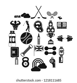 Golf equipment icons set. Simple set of 25 golf equipment vector icons for web isolated on white background