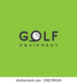 Golf equipment logo template design with stylized letter O. Vector illustration.