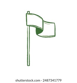 Golf equipment set logo icons sports gear for game. Golfer hits ball on golf course. Golf player, bags, putter, golfer, ball, hole, course, gloves. Vector illustration isolated on background