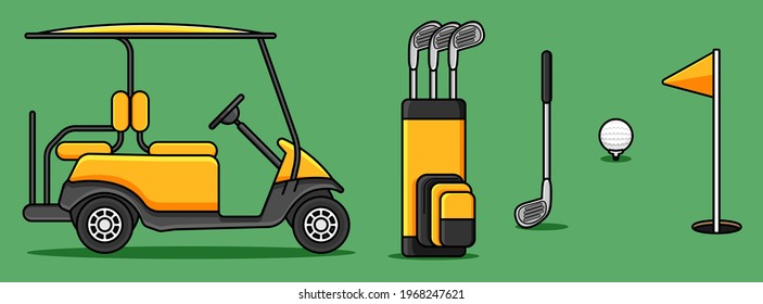 golf equipment set vector design