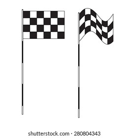 Golf equipment theme elements on isolated background. vector illustration of chess golf flag. Flags of the golf course. Illustration on white background. Golf flags