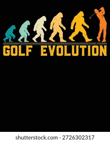 Golf Evolution Human Progress Silhouette Graphic Design