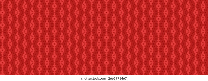 Golfstoff Hintergrund mit roten und goldenen Argyle Diamant Muster. Flache Vektorgrafik, einzeln auf Hintergrund.