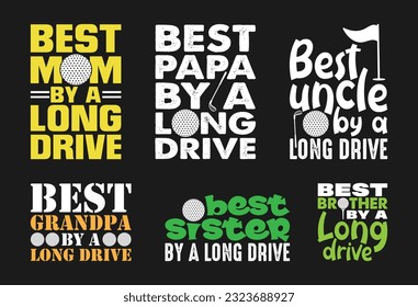 Golf Family  T shirt Design Bundle, Vector Golf T shirt  design, Golfing shirt,  Golf typography T shirt design Collection