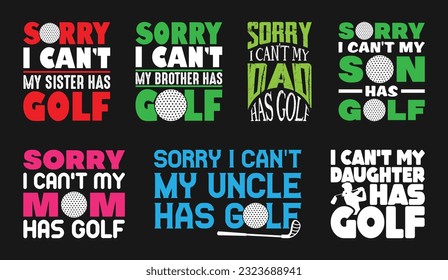 Golf Family T shirt Design Bundle, Vector Golf T shirt  design, Golfing shirt,  Golf typography T shirt design Collection