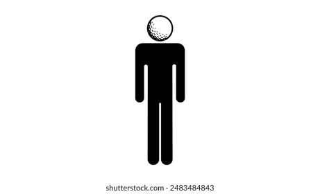 golf fan, black isolated silhouette