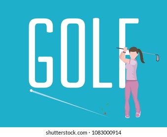 Golf female player avatar