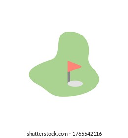 Golf field, flag colored icon. Simple colored element illustration. Golf field, flag concept symbol design from golf set. Can be used for web and mobile