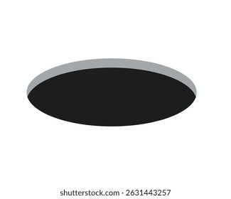 Campo de golfe buraco para bola. Buraco redondo de coelho ou rato no solo. ícone de círculo da perspectiva 3d. Ilustração vetorial isolada sobre fundo branco.