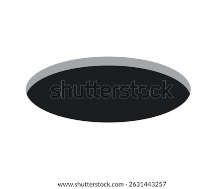 Golf field hole for ball. Rabbit or mouse round hole in ground. 3d perspective circle icon. Vector illustration isolated on white background.