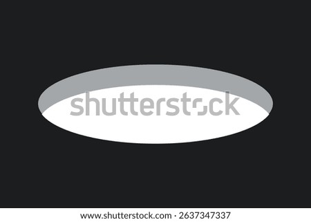 Golf field hole for ball. Rabbit or mouse round hole in ground. 3d perspective circle icon. Vector illustration isolated on black background.