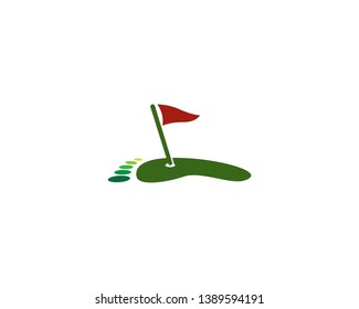 Golf Field Icon Logo Concept Foot