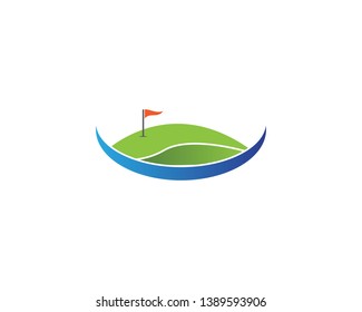 Golf Field icon logo template design