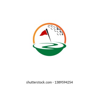 Golf Field icon logo template design