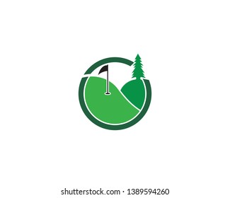 Golf Field icon logo template design