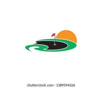 Golf Field icon logo template design