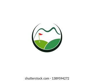 Golf Field icon logo template design