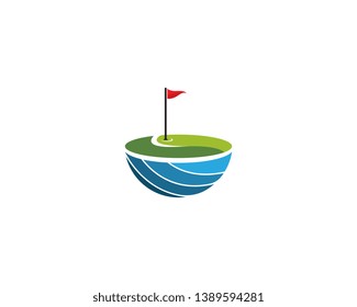 Golf Field icon logo template design