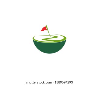 Golf Field icon logo template design