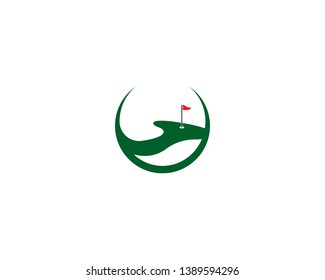 Golf Field icon logo template design