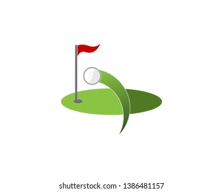 Golf field icon logo vector