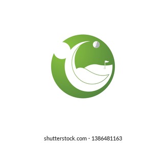 Golf field icon logo vector