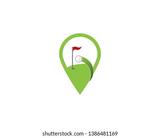 Golf field icon logo vector