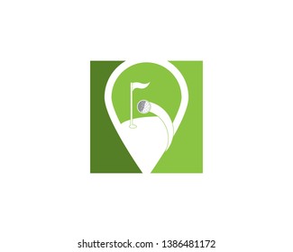 Golf field icon logo vector