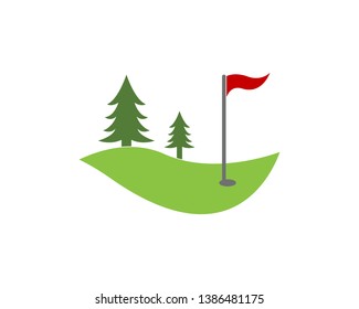Golf field icon logo vector