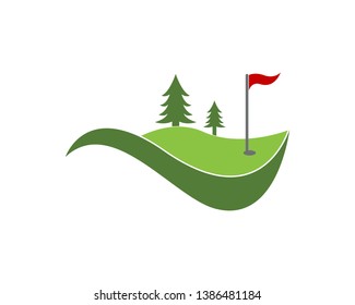 Golf field icon logo vector