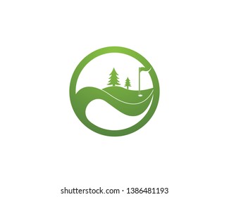 Golf field icon logo vector