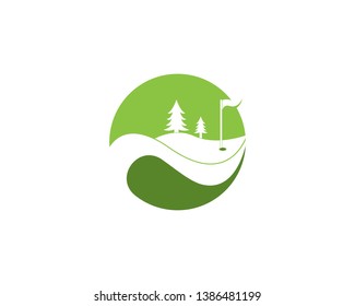 Golf field icon logo vector