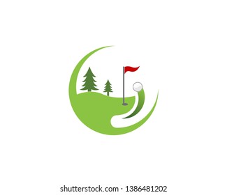 Golf field icon logo vector