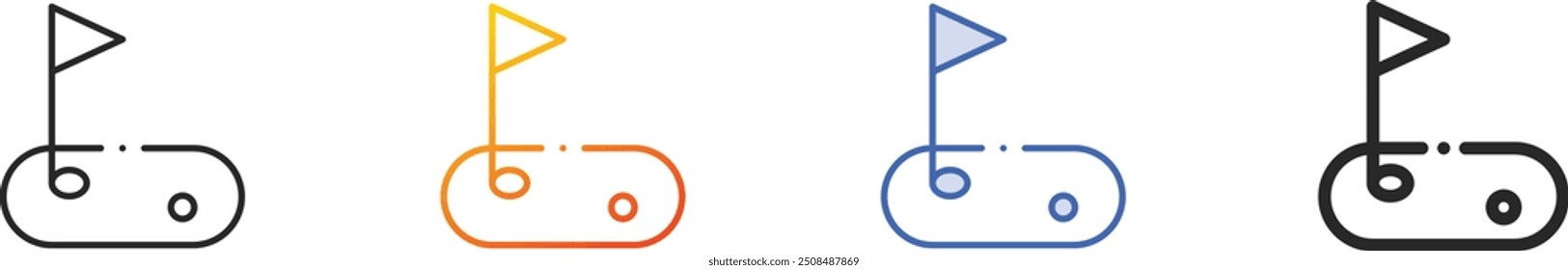 golf field icon.Thin Linear, Gradient, Blue Stroke and bold Style Design Isolated On White Background