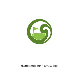 Golf Field logo template vector design