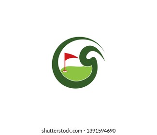 Golf Field logo template vector design