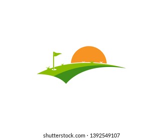 Golf Field logo template vector icon