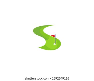 Golf Field logo template vector icon