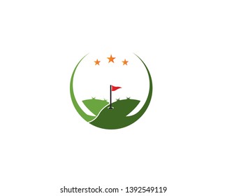 Golf Field logo template vector icon